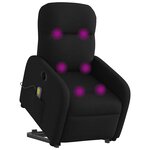 vidaXL Fauteuil inclinable de massage électrique Noir Tissu