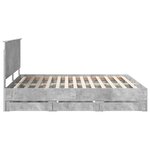 vidaXL Cadre de lit Gris béton 180 x 200 cm Bois Ingénierie