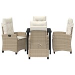 vidaXL Ensemble de mobilier de jardin 5 pièces avec coussins beige poly rattan