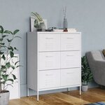 vidaXL Armoire à tiroirs Blanc 80x35x101 5 cm Acier
