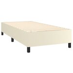 vidaXL Lit à sommier tapissier avec matelas Crème 90x190 cm Similicuir