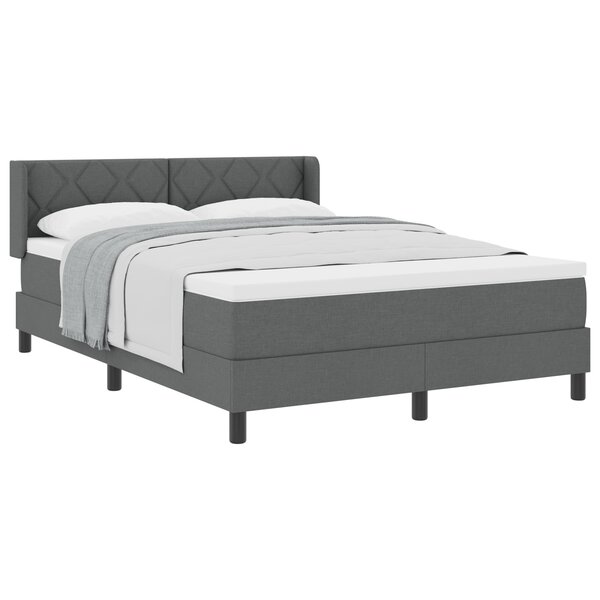 Lit à ressorts vidaXL avec matelas gris foncé 140x190 cm en tissu