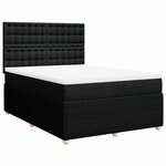 vidaXL Sommier à lattes de lit avec matelas Noir 140x190 cm Tissu