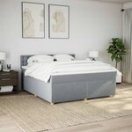 vidaXL Sommier à lattes de lit avec matelas Gris clair 180x200cm Tissu