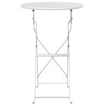 vidaXL Table de bistro pliable Blanc Ø50x71 cm en acier thermolaqué