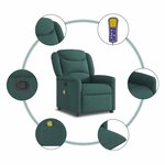 vidaXL Fauteuil de massage inclinable Vert foncé Tissu