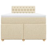 vidaXL Sommier à lattes de lit avec matelas Crème 120x200 cm Tissu