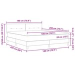 vidaXL Lit à ressorts avec matelas Gris foncé 180 x 200 cm Velours