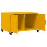 vidaXL Table basse jaune moutarde 68x50x43 5 cm acier