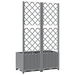 vidaXL Jardinière avec treillis Gris clair 80x40x136 cm PP