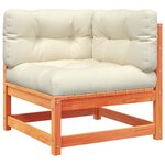 vidaXL Salon de jardin 6 Pièces avec coussins cire marron bois pin massif