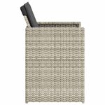 vidaXL Chaises de jardin avec coussins lot de 4 gris clair poly rotin