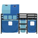vidaXL Lit mezzanine enfants avec tunnel sans matelas bleu 80x200 cm