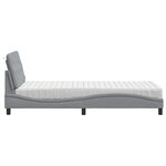 vidaXL Lit avec matelas gris clair 90x190 cm tissu