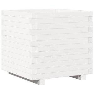vidaXL Jardinière blanc 50x50x49 5 cm bois de pin massif