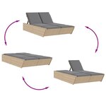 vidaXL Chaise longue double avec coussins beige résine tressée
