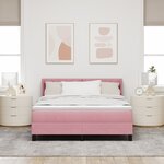 Lit à ressort avec matelas vidaXL Rose 140x200 cm Velours