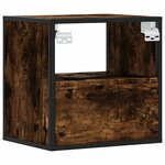 vidaXL Table de chevet murale Chêne fumé 40x31x39 5 cm