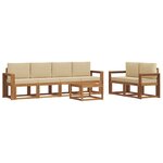 vidaXL Ensemble de canapés d'extérieur 7 pc Naturel et Beige