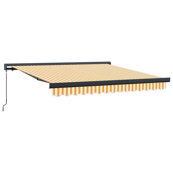 vidaXL Auvent manuel 3 5 x 2 5 m Rayures jaunes et blanches
