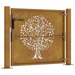 vidaXL Portail de jardin 105x80 cm acier corten conception de l'arbre