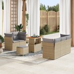 Set de Canapé de Jardin vidaXL 8 Pièces avec Coussins Beige Poly Rattan Acacia