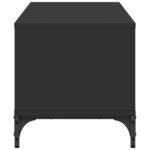 vidaXL Meuble TV noir bois d'ingénierie et acier enduit de poudre