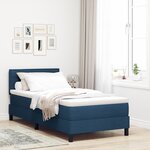 vidaXL Lit à ressorts avec matelas bleu 90x200 cm tissu