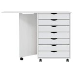 vidaXL Armoire roulante avec bureau MOSS blanc bois de pin solide