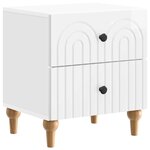 vidaXL Cabinet de chevet 2 Pièces Blanc brillant 43 x 34 5 x 48 cm