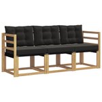 vidaXL Ensemble de canapés d'extérieur 3 pc Blanc et noir