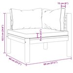 vidaXL Ensemble de canapés 2Pièces avec coussins gris foncé Acacia solide