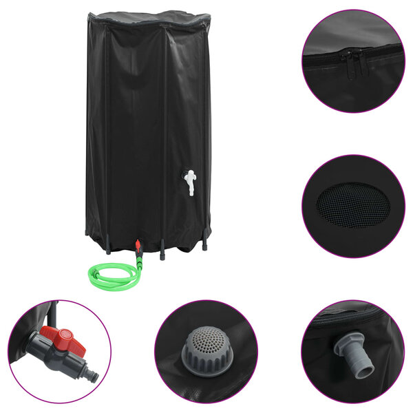 vidaXL Réservoir d'eau avec robinet pliable 380 L PVC