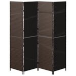 Paravent vidaXL 4 Panneaux Pliable Marron 195x180 cm Rattan Synthétique
