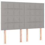 vidaXL Tête de lit à LED Gris clair 144x5x118/128 cm Tissu