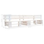 vidaXL Canapé de jardin palette 2 places blanc bois