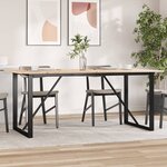 vidaXL Table à manger cadre en O 180x90x75 cm bois de pin massif fonte