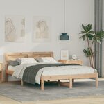vidaXL Cadre de lit Marron 120 x 200 cm Bois massif en pin