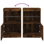vidaXL Buffet avec lumières LED chêne fumé 41x37x67 cm
