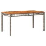 vidaXL Ensemble à manger de jardin et coussins 7 Pièces gris rotin