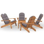 vidaXL Ensemble de salon de jardin Adirondack 5 Pièces bois acacia solide