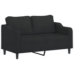 vidaXL Ensemble de canapés 2 Pièces avec coussins noir tissu