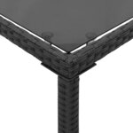 vidaXL Table de jardin dessus en verre noir 115x54x74cm résine tressée