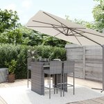 vidaXL Ensemble de bar de jardin 5 Pièces avec coussins gris poly rotin
