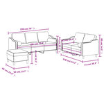 vidaXL Ensemble de canapés 3 Pièces avec coussins noir tissu