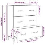 vidaXL Buffet Bois ancien 69 5 x 34 x 90 cm Bois d'ingénierie