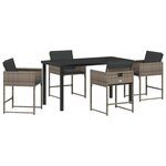 vidaXL Ensemble de salle à manger pour jardin 5 Pièces Gris polyrotin