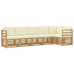 vidaXL Ensemble de canapés d'extérieur 6 pc Blanc et crème Polyester