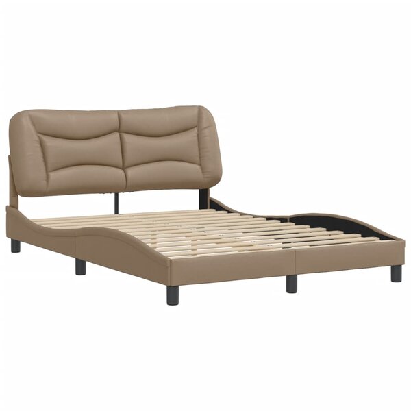 vidaXL Cadre de lit avec tête de lit Cappuccino 140x190 cm Similicuir