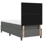vidaXL Lit à ressorts avec Matelas Gris Foncé 90x200 cm Tissu